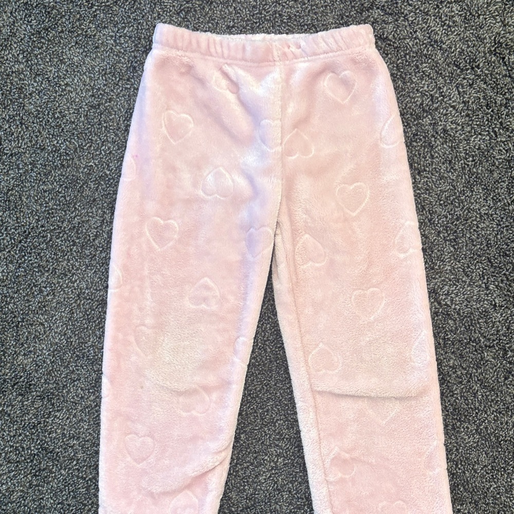 Pink Heart Patterned Fleece Pants